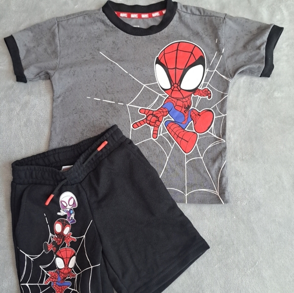 Marvel Other - Spiderman Toddler Boys Short Sleeve T-Shirt and Shorts Set 2-Piece Sz 5T